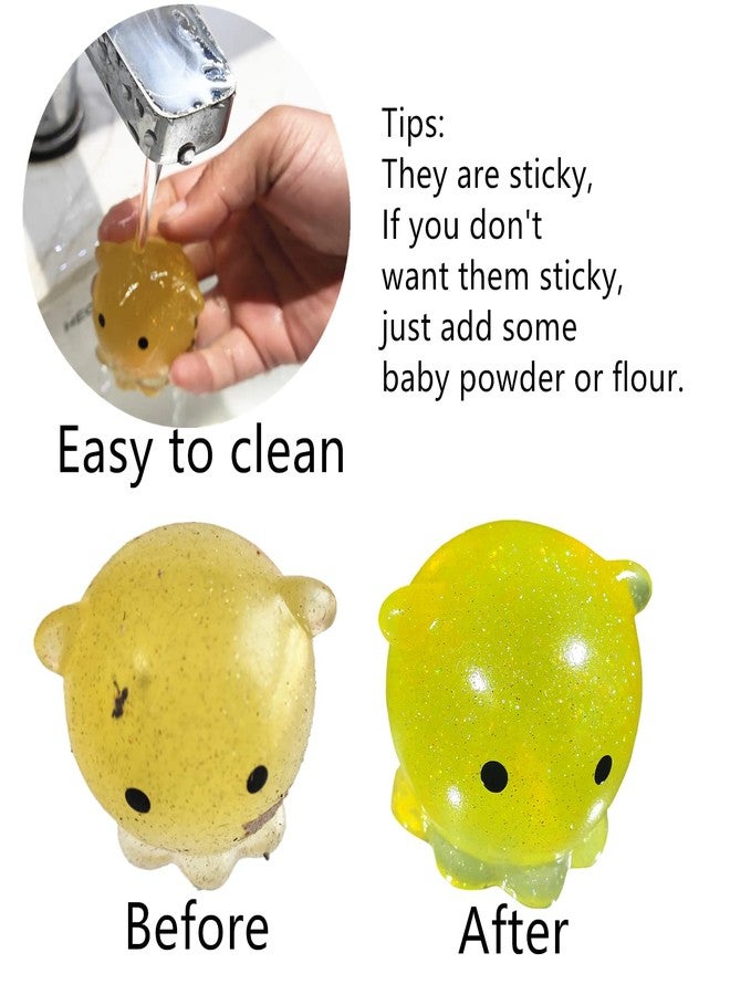 Ganjiang 8 Pack Jumbo Glitter Mochi Squishy Toys Animals Squishy Stress Relief Toys Kids Party Favors - Image 5